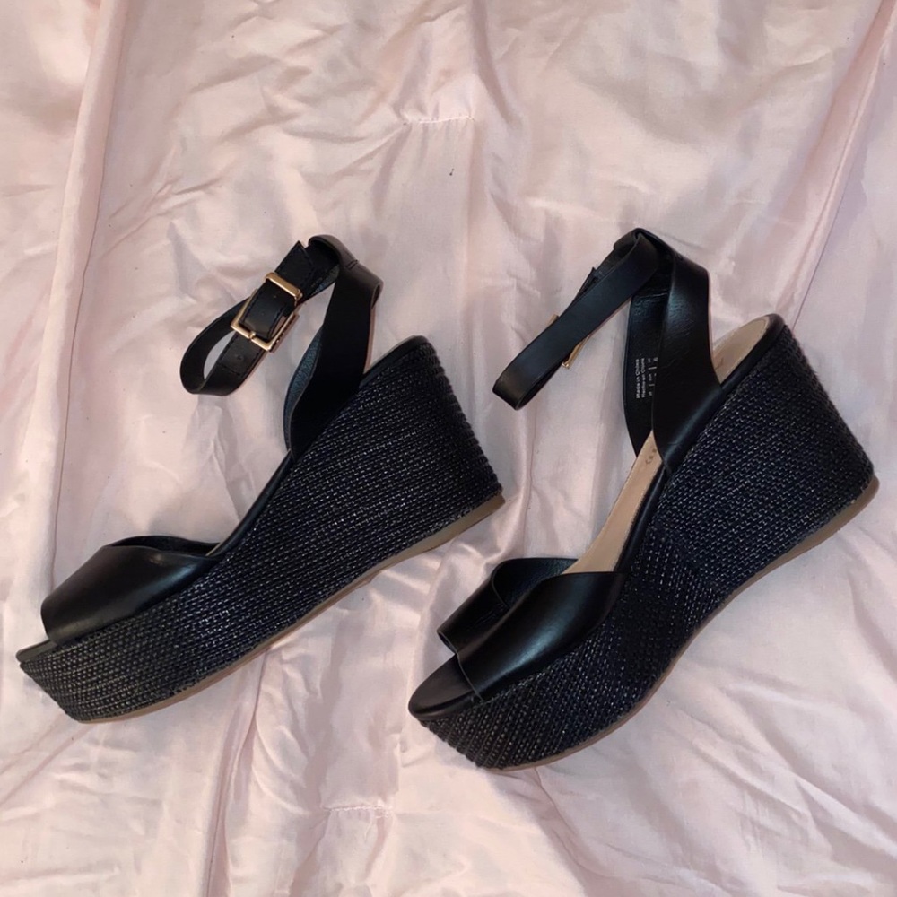 Black Aldo Wedges
